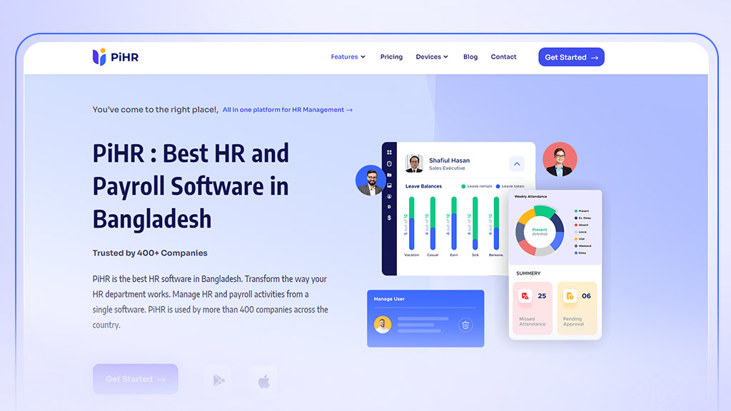 Best HR and payroll software of Bangladesh - PiHR