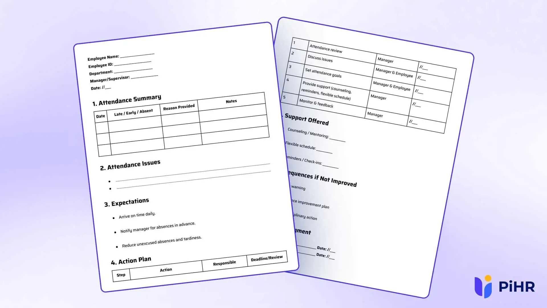 Employee Attendance Improvement Plan Sample
